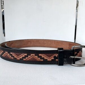 Tooled Leather belt 42 Inch